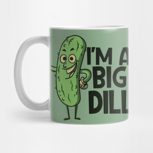 Funny Retro Pickle Cartoon // I'm a Big Dill! Mug